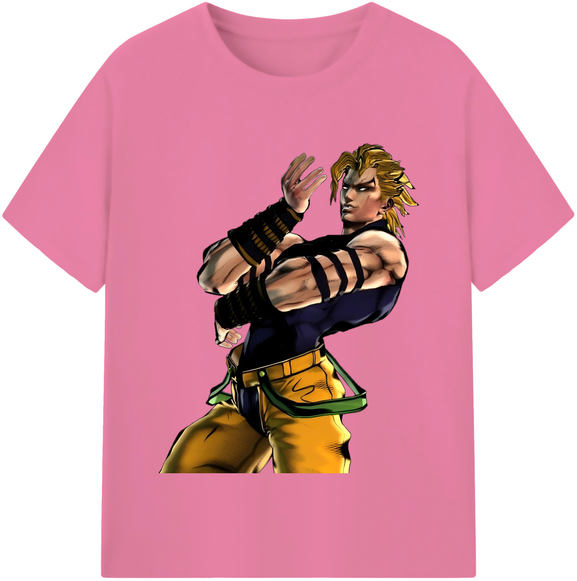 （画像用） ジョジョの奇妙な冒険 ディオ?ブランドー JoJo's Bizarre Adventure Dio Brando 綿100％半袖Tシャツ（フロントプリント）